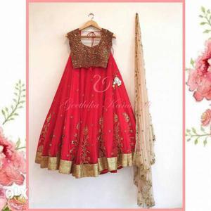 Red And Brown Sari