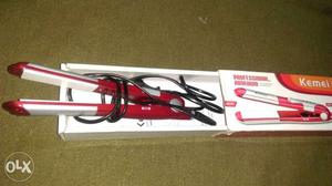 Red And White Hair Straightener In Box