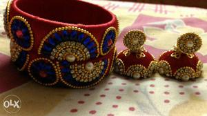 Silk thread bangles and Jhumkas new kadas and
