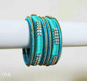 Silky blue thread bangles Contact: