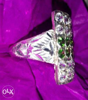 Silver And Emerald Ring