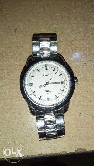 Sonata Men Steel Watch - Radium needle, water resistant -