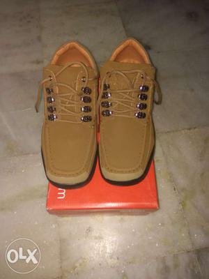 Suede leather shoes camel color brand new