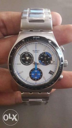 Swatch chrono watch...with steel strap...mrp is