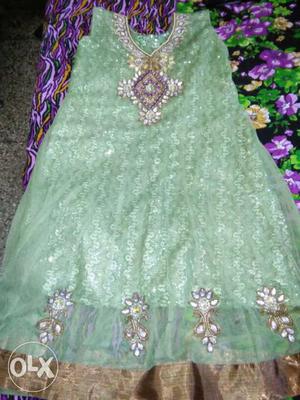 Women's Green Floral Sleeveless Dress