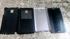 Note 3 phone+ covers 1-black flip cover 2-back