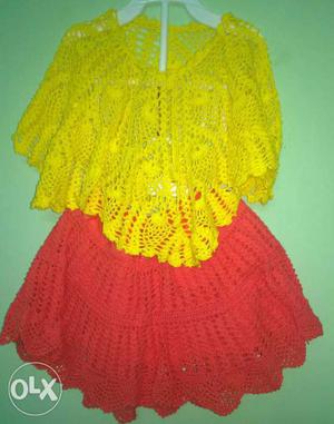 Andhra Hand Made Children Crochet Top & Bottom for very less