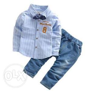 Baby Boys Formal Party Dress with Shirt and Denim Pants