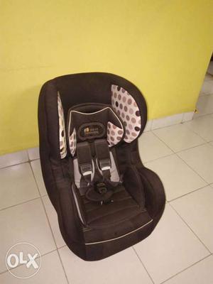 Baby's Black And White Polka Dot Car Booster Seat