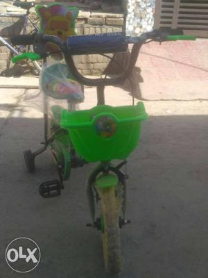 Baby's Green And Blue Training Bicycle