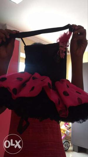 Black And Pink Polka Dot Tutu Dress