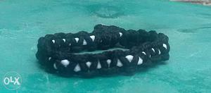 Black And White Knitted Bracelet new by hand made