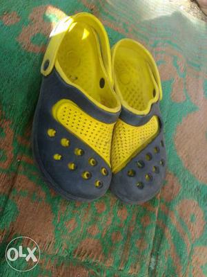 Black And Yellow Clog Sandals