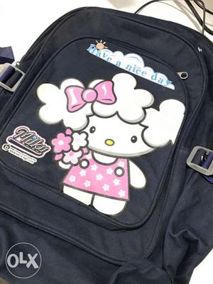 Black Have A Nice Day Hello Kitty Backpack for kids 2-7