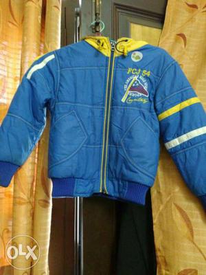 Blue And Yellow Full Zip Jacket