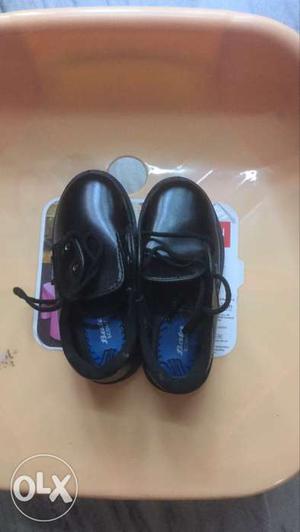 Children's Pair Of Black Leather Formal Shoes