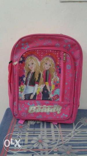 Cute pink barbie school bag
