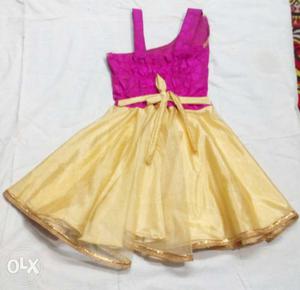 Girl's Brown And Purple Dress