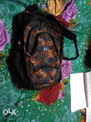 Hp Orange,black,and Grey Backpack