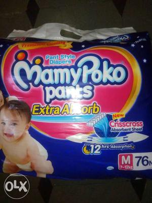 Mamypoko Pants Size M 76 count. MRP is 930/-. Mistakenly