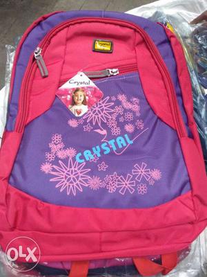 Pink And Purple Crystal Backpack