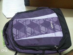 Purple Black And White Lavie Backpack