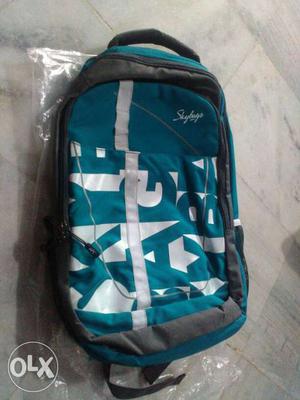 Teal And White Backpack