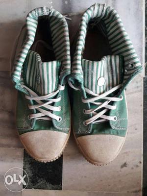 Toddler's Green Mid-rise Sneakers
