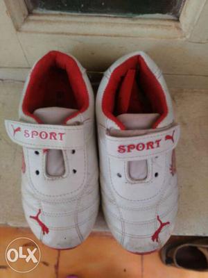 Toddler's White-and-red Sport Shoes