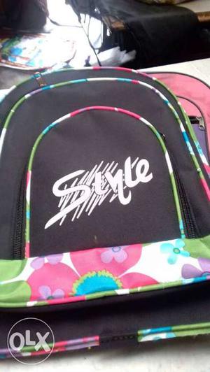White, Black, And Pink Style Backpack