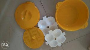 Yellow And White Plastic Containers