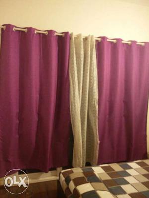 3 Pairs of Full Door Lifestyle branded curtains,