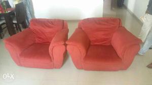 3+1+1 Red Sofa set