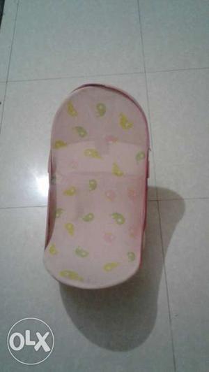 Baby's Pink And Green Print Bather
