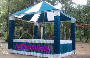 Blue And White Event Tent