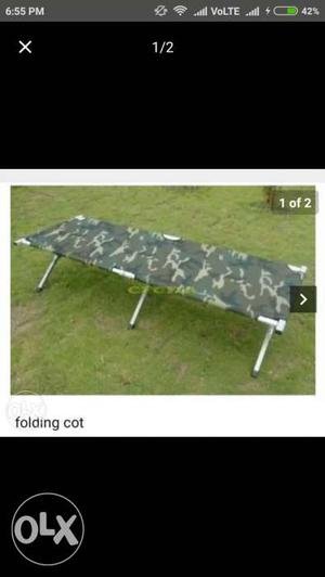 Brown And Grey Camouflage Folding Bed