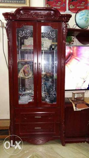Brown Wooden China Cabinet