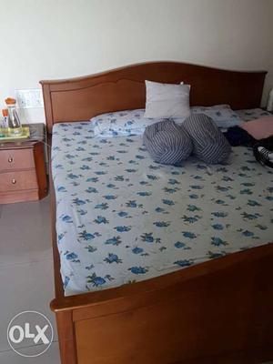 Double bed with two side table and with mattress