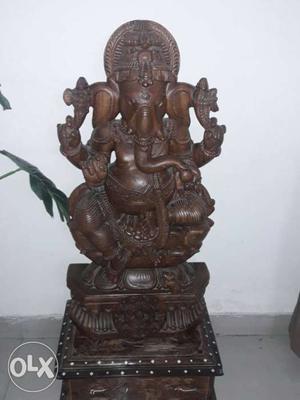 Ganeshji Statue 3ft high. wooden.