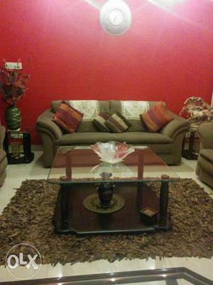 Good condition comfy sofa set with tables