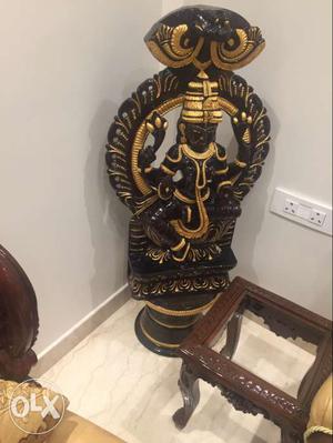 Heavy PU painted wooden carved murti