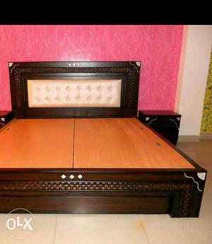 King size storage double cot 6*6.5 wooden