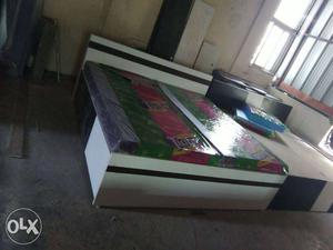 New Double bed with box and, mica, solid wood