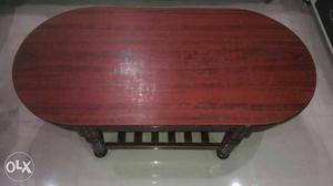 Oval Red Wooden Table