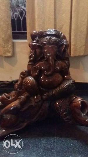Rose wood carved Ganesha