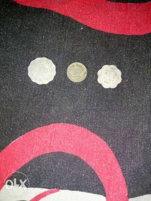Two 10 paise coins + 25 paise coin at just rupees