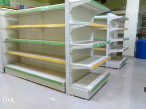 White And Green Shelves