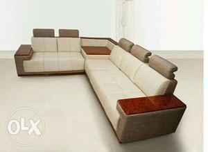 White Velvet Sectional Sofa
