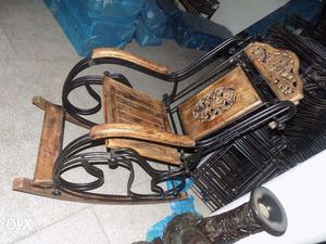Wooden & Iron Rocking Chair