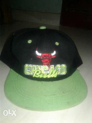 Black And Green Chicago Bulls Fitted Cap